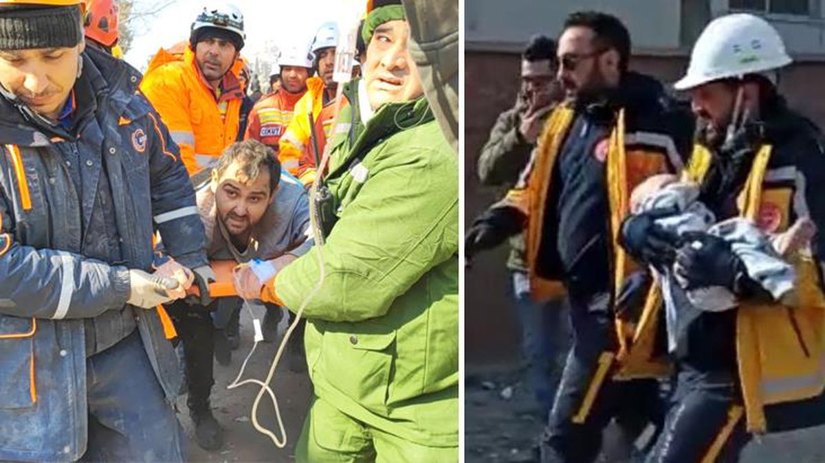 128'inci saatte çifte sevinç! Baba ile bebeği sağ kurtarıldı