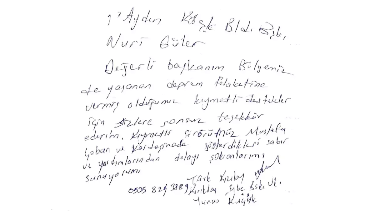 Deprem bölgesinden, Başkan Güler\'e anlamlı mesaj