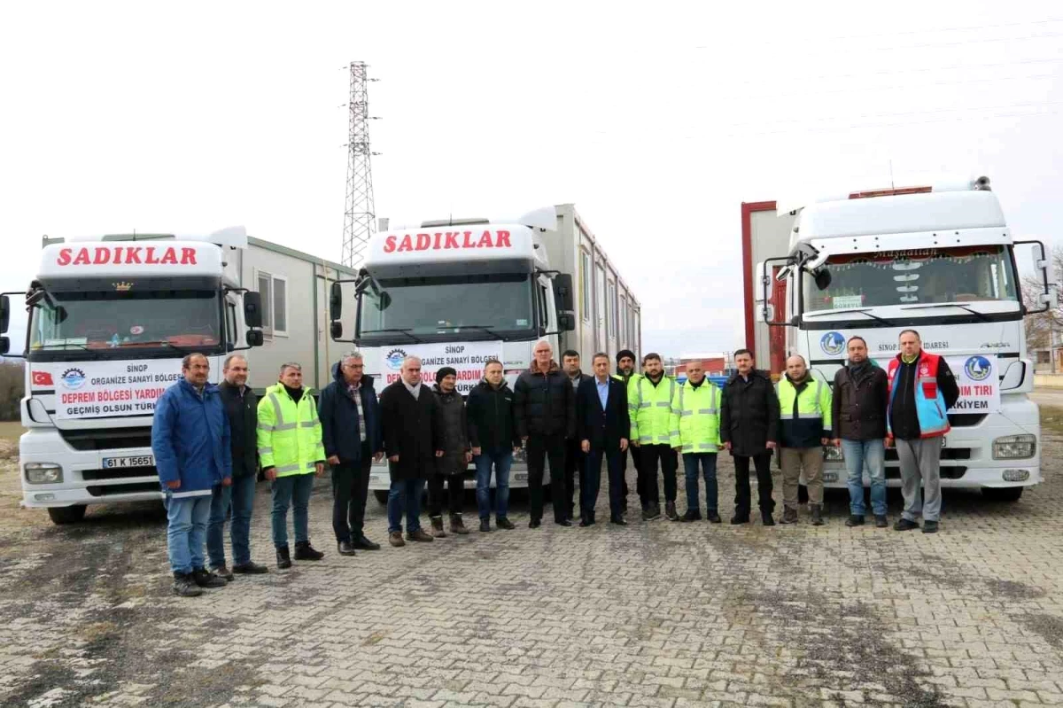 Sinop\'tan afet bölgesine 8 konteyner gönderildi