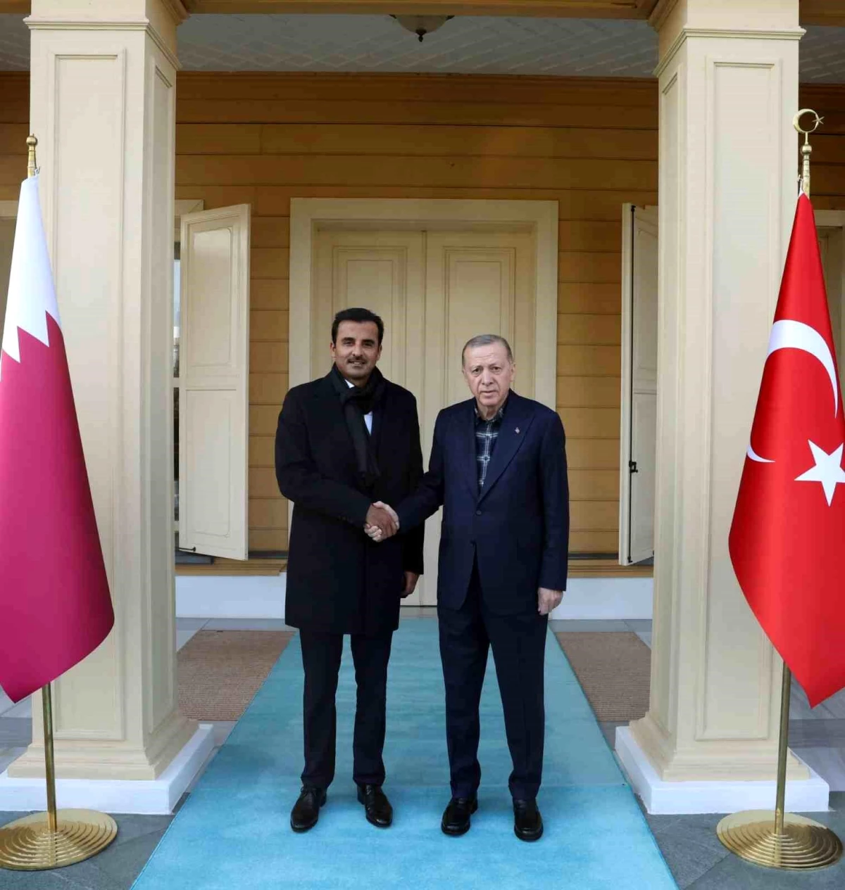 Cumhurbaşkanı Recep Tayyip Erdoğan\'ın Katar Emiri Al Sani ile görüşmesi başladı