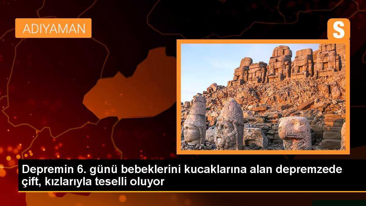 Depremin 6. günü bebeklerini kucaklarına alan depremzede çift, kızlarıyla teselli oluyor