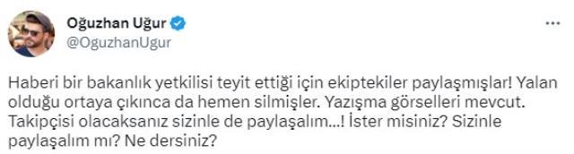 'Hatay'da baraj patladı' paylaşımları nedeniyle Oğuzhan Uğur hakkında soruşturma başlatıldı