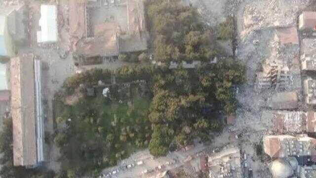 Depremin 8'inci gününde harabeye dönen Hatay'daki yıkım havadan görüntülendi