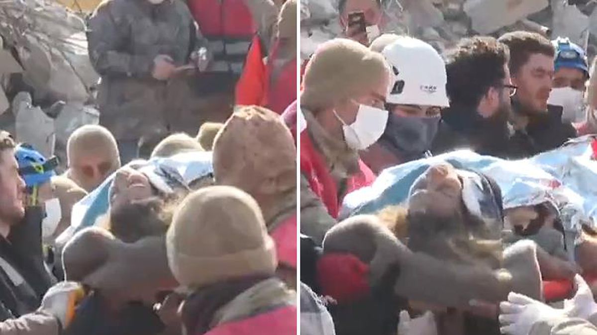 Hatay'da 178. saatte yeni mucize! Enkaz altında kalan Esma çıkarıldı, 15 yaşındaki oğlu Ömer bekleniyor