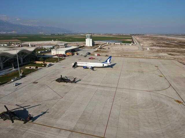 Hatay Havalimanı'na ilk uçuş gerçekleştirildi