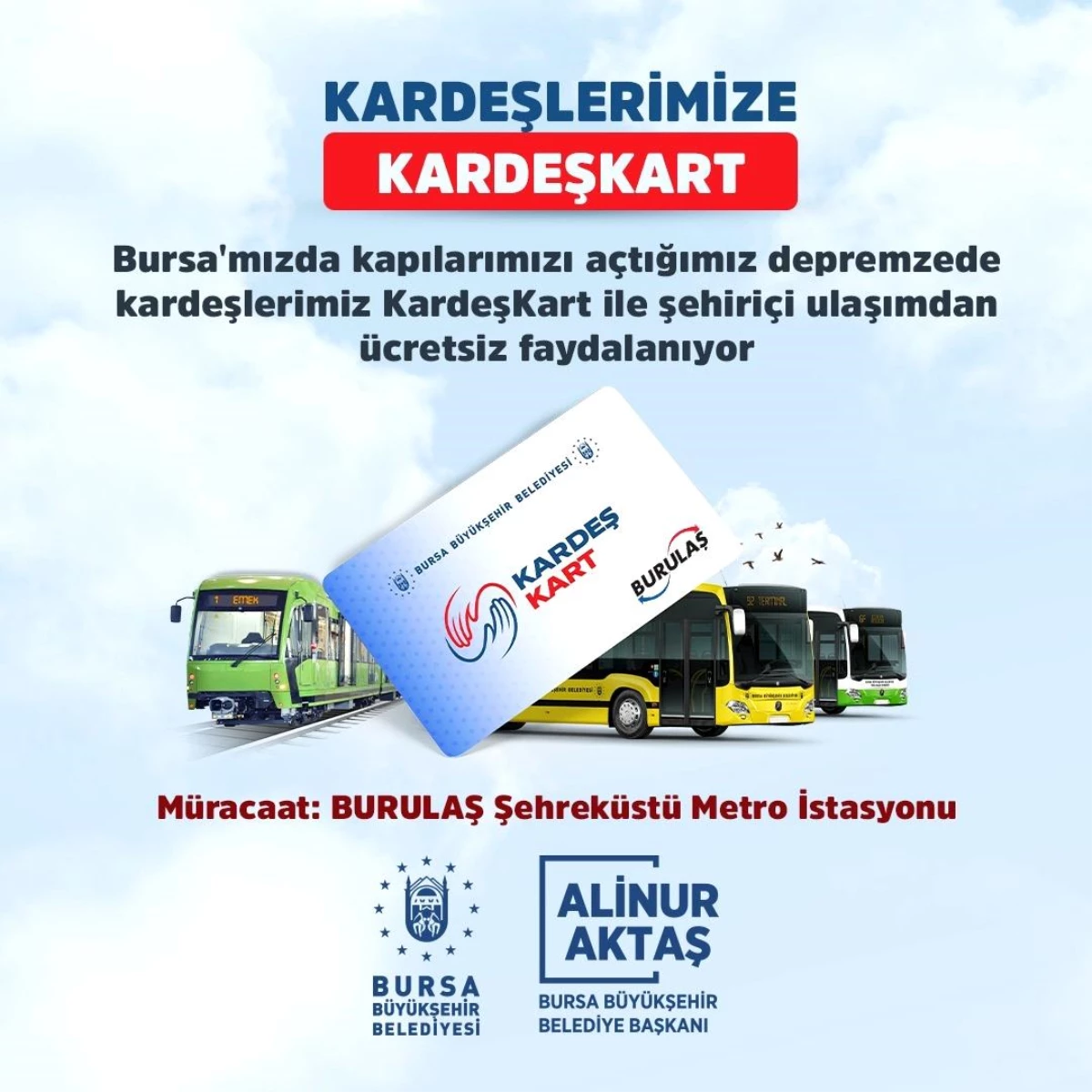 Bursa\'da ulaşım depremzedelere ücretsiz