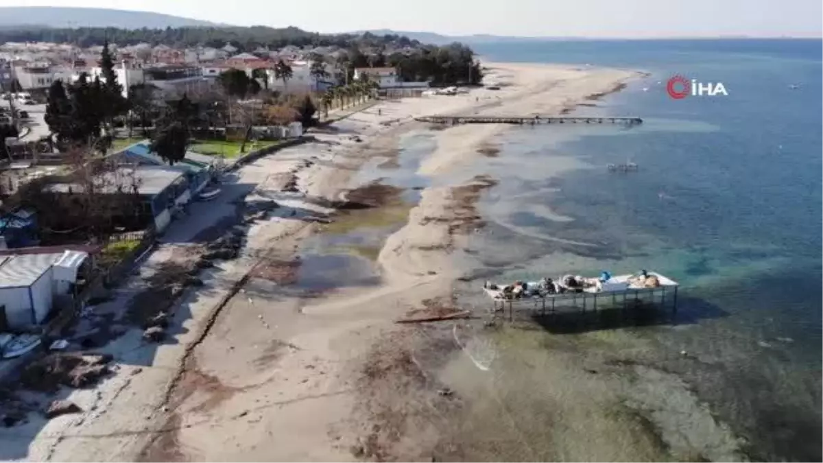 Çanakkale\'de deniz 20 metre çekildi