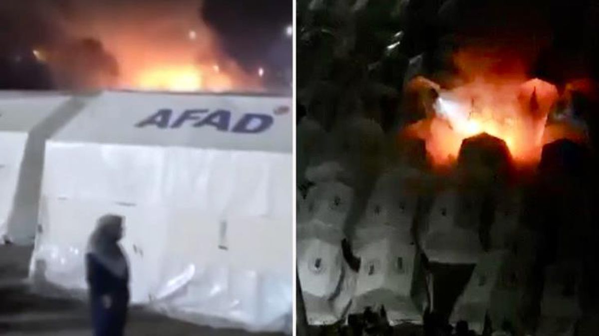 Osmaniye'de depremzedelerin kaldığı çadır kentte yangın çıktı