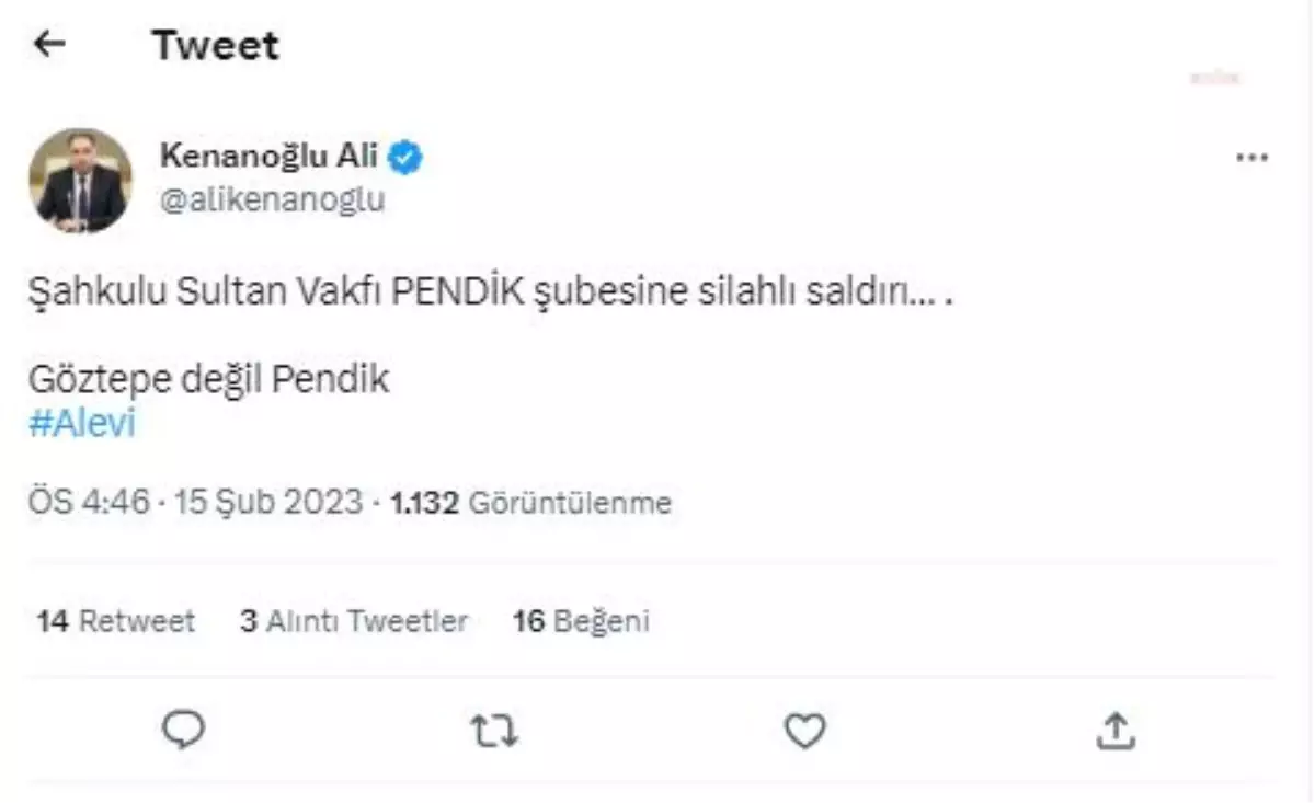 İstanbul Pendik\'teki Şahkulu Sultan Vakfı\'na Silahlı Saldırı... 1 Kişi Yaralandı