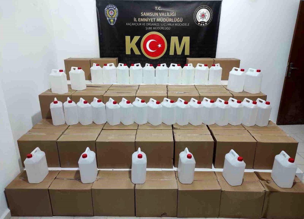 Samsun\'da 2 bin 375 litre etil alkol ele geçirildi