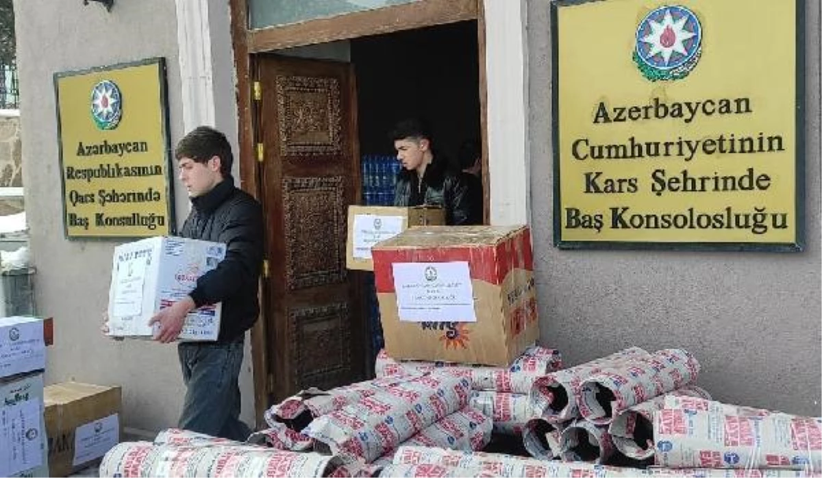 Azerbaycan Kars Başkonsolosluğu\'ndan deprem bölgesine yardım