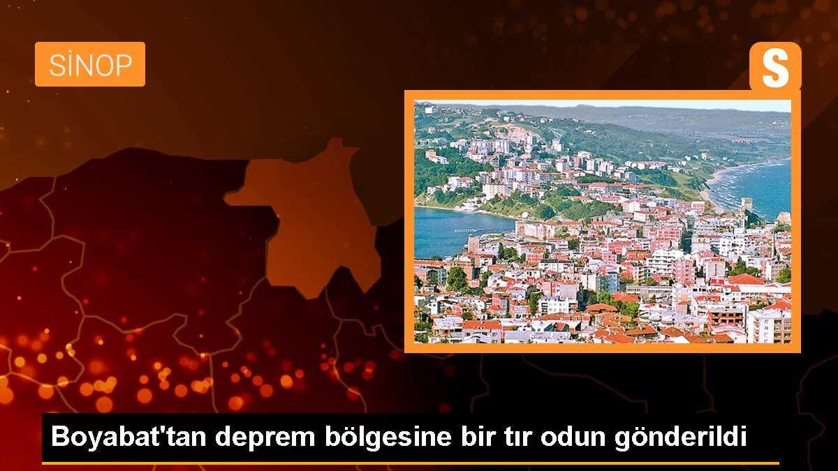 Boyabat\'tan deprem bölgesine bir tır odun gönderildi