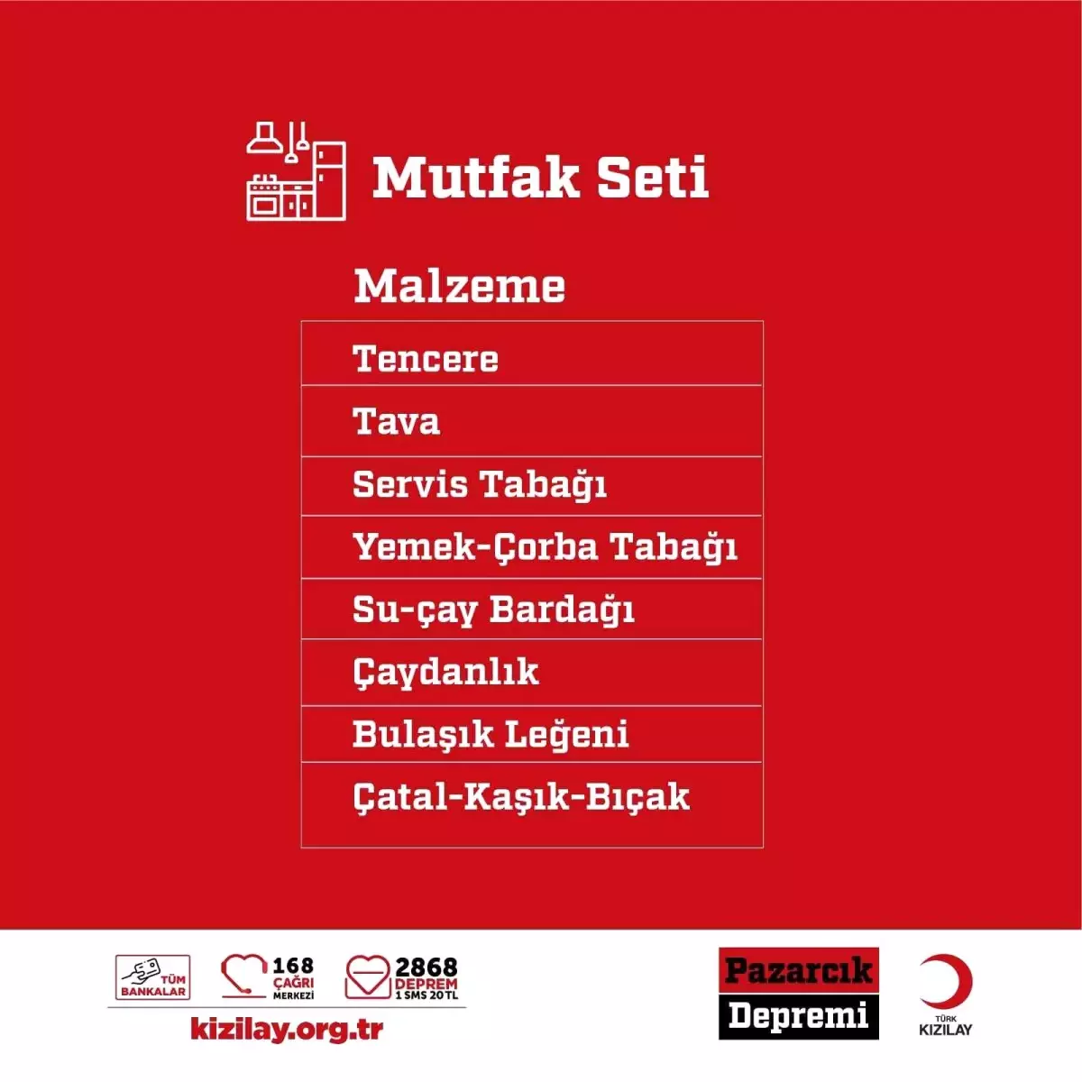 Kızılay bölgede ihtiyaç duyulan malzemelerin listesini güncelledi