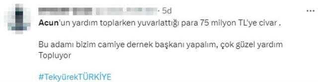 Türkiye Tek Yürek kampanyasında gelen bağışları katlayan Acun Ilıcalı, Twitter'da gündem oldu
