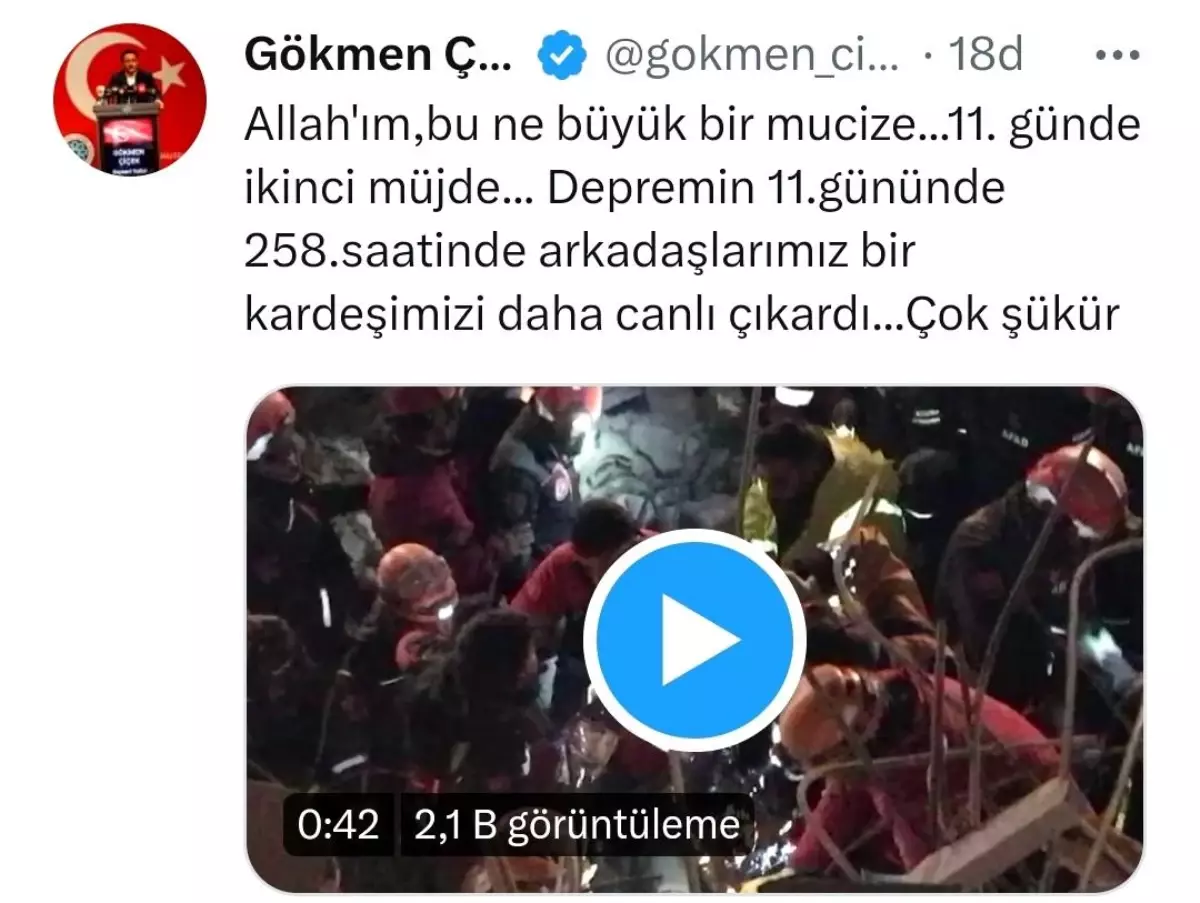 Vali Çiçek: "11. günde ikinci müjde"