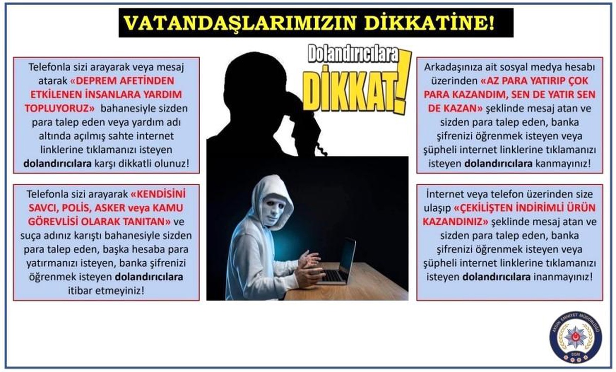 Aydın polisi vatandaşları dolandırıcılara karşı uyardı