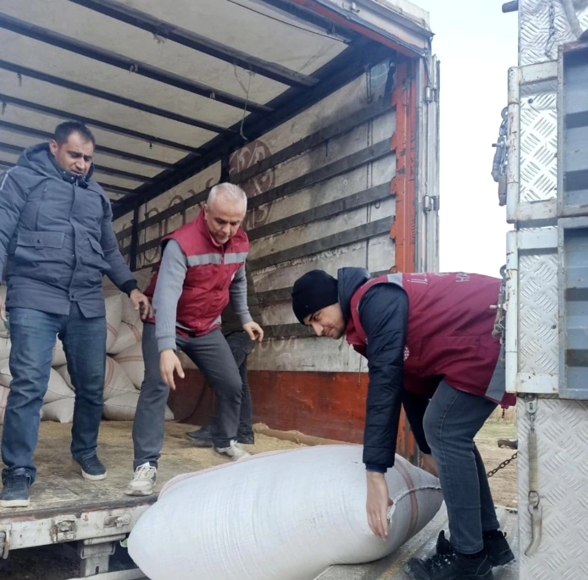 Mardin\'den deprem bölgelerine 5 tır hayvan yemi yardımı