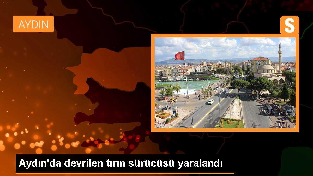 Aydın\'da devrilen tırın sürücüsü yaralandı