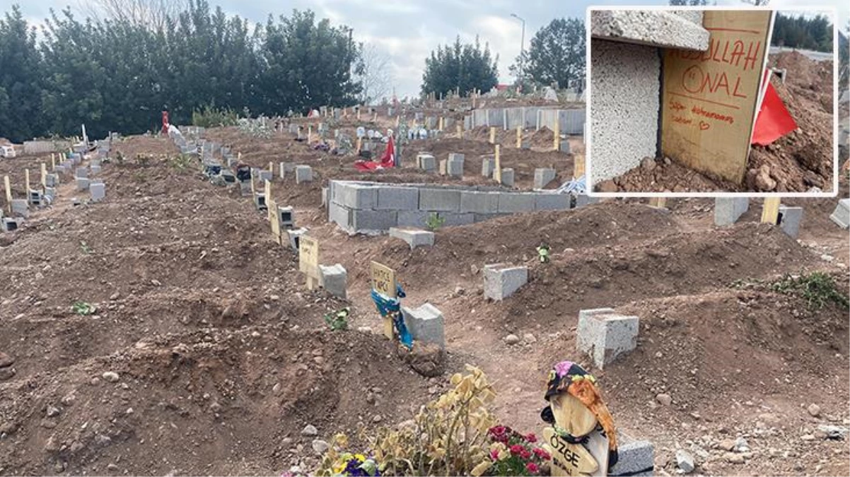 Osmaniye\'deki deprem mezarlarının üzerine bırakılanlar duygulandırdı: Süper kahramanım, babam