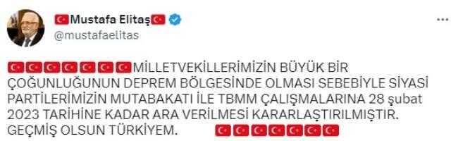 TBMM çalışmalarına verilen ara 28 Şubat'a kadar uzatıldı