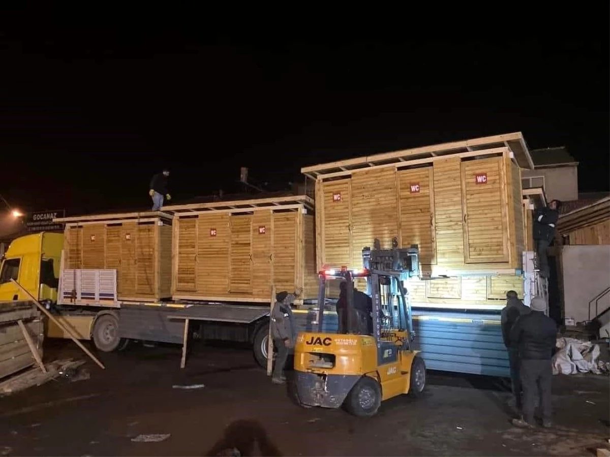 Bartın\'dan deprem bölgesine ahşap konteyner desteği