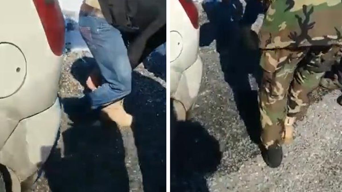 Mehmetçik ayakkabısı olmayan vatandaşa botlarını verdi