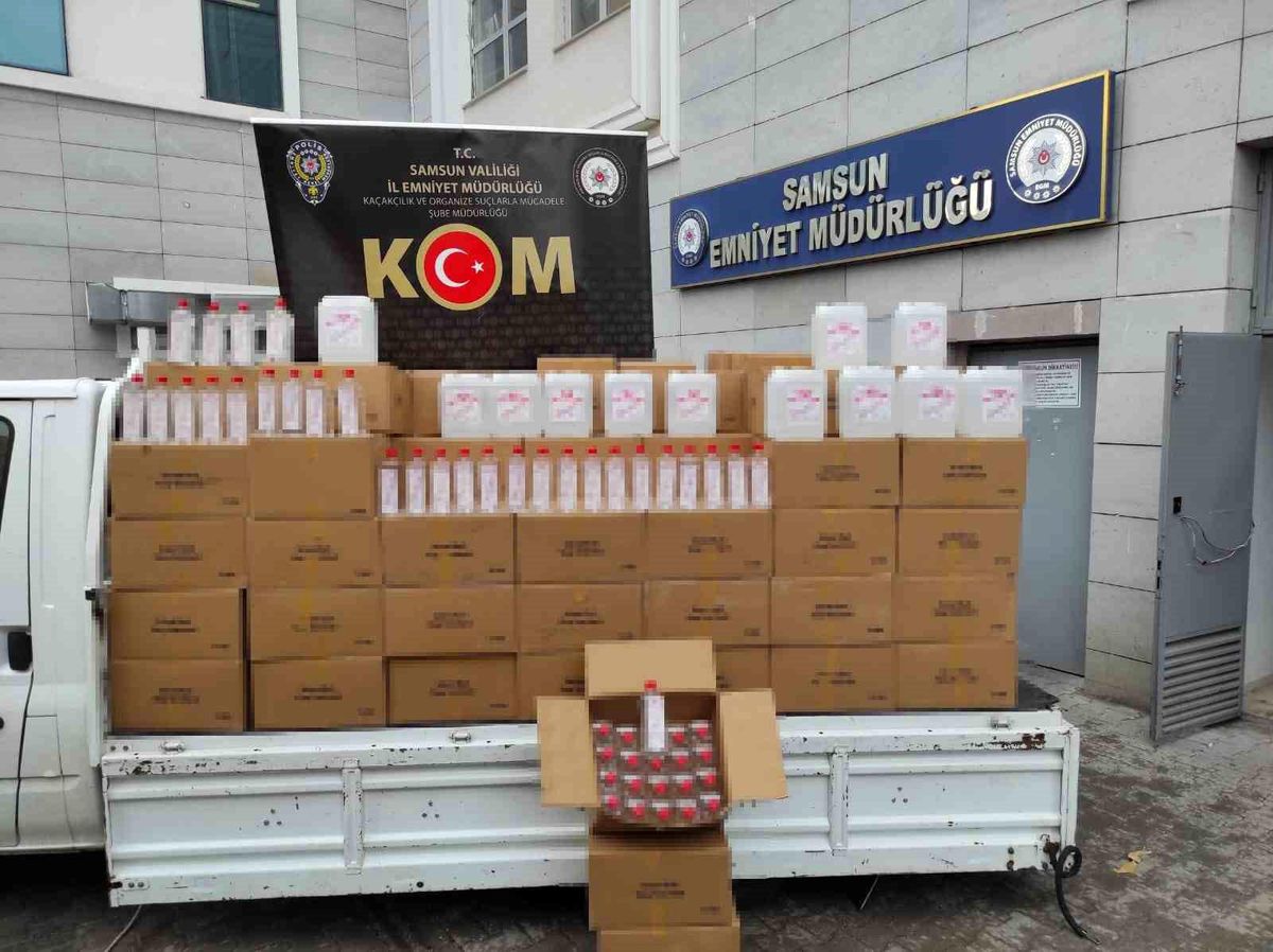 Samsun\'da 4 bin litre etil alkol ele geçirildi