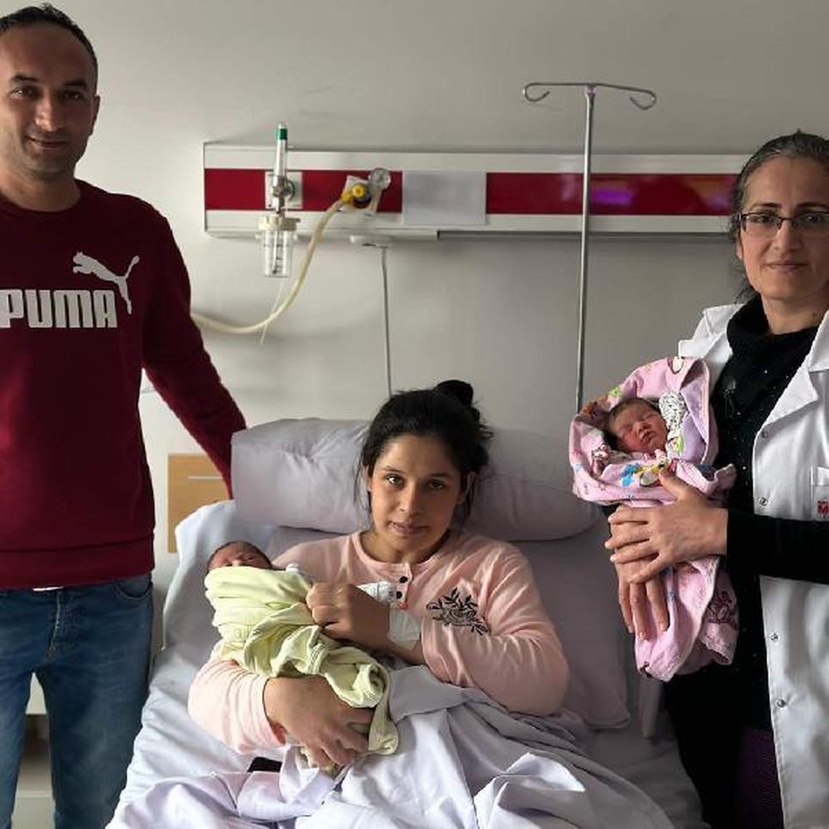Gaziantep\'ten geldiği Ordu\'da ikizlerini dünyaya getirdi