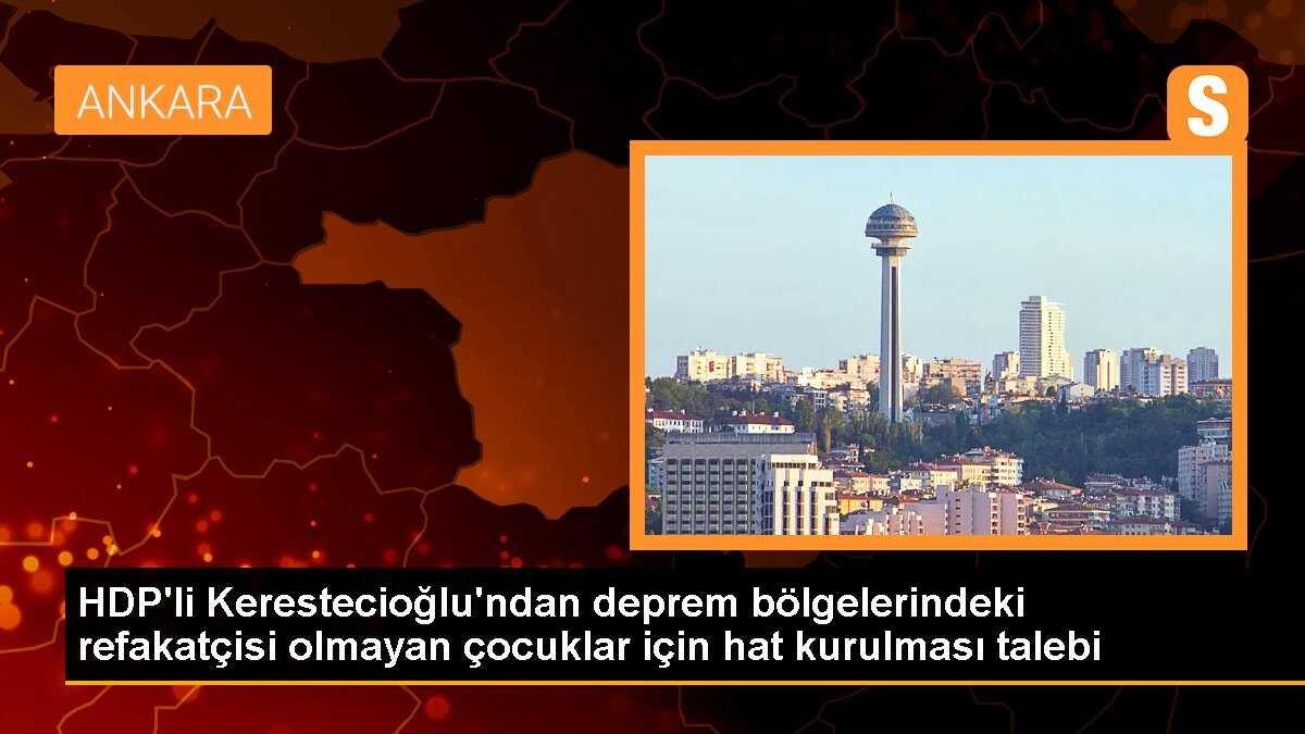 HDP\'li Kerestecioğlu\'ndan deprem bölgelerindeki refakatçisi olmayan çocuklar için hat kurulması talebi