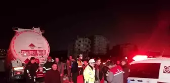 Park halindeyken freni boşalan tanker yoldan çıktı