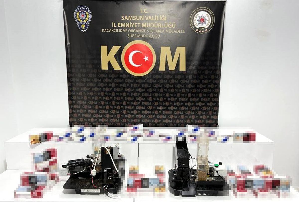 Samsun\'da 7 bin 200 dal makaron ele geçirildi