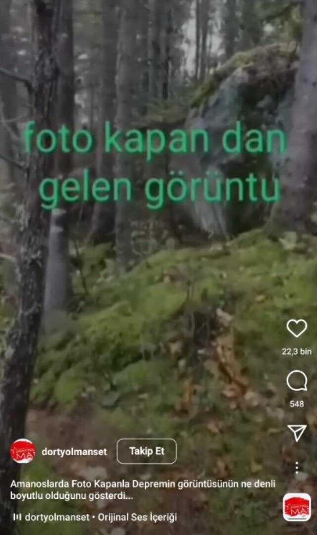 Videonun, deprem sırasında Amanos dağlarında kaydedildiği iddiası doğru değil Videonun, deprem sırasında Amanos dağlarında kaydedildiği iddiası doğru değil