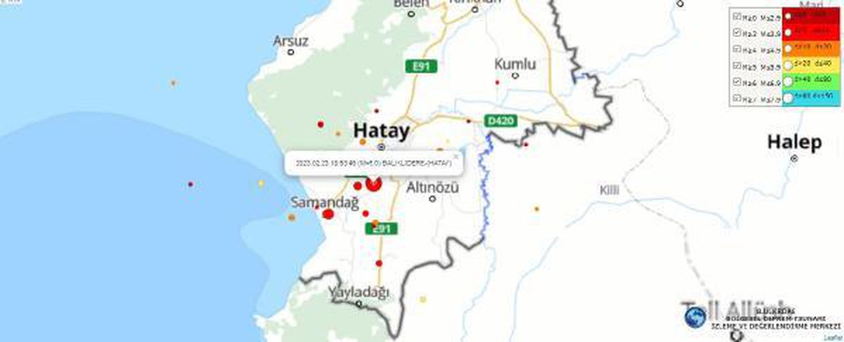 Hatay\'da 5 büyüklüğünde artçı deprem