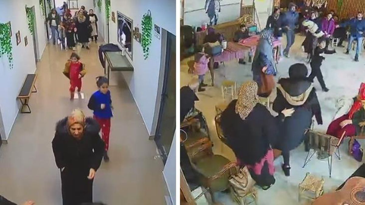 İkinci depreme anaokulunda yakalandılar, korku anları kameraya yansıdı