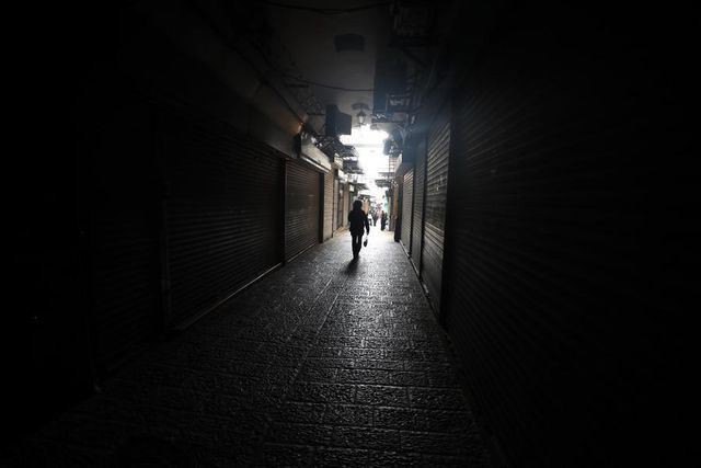 İsrail Baskınının Ardından Kudüs'ün Eski Şehir Bölgesinde Genel Grev İsrail Baskınının Ardından Kudüs'ün Eski Şehir Bölgesinde Genel Grev