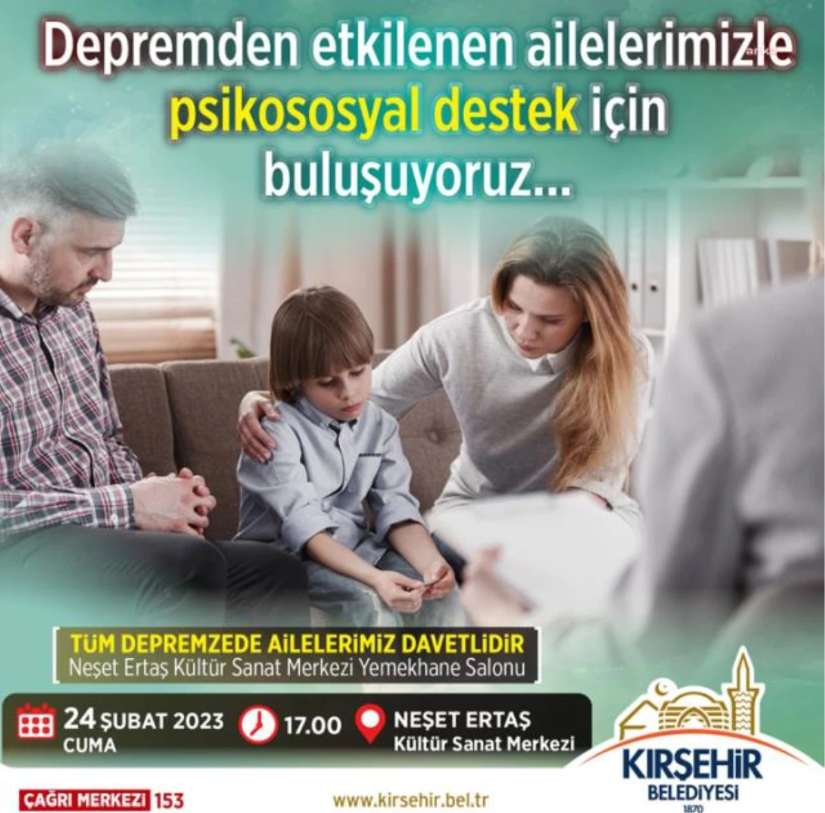 Kırşehir Belediyesi\'nden Depremzede Ailelere Psikososyal Destek Programı