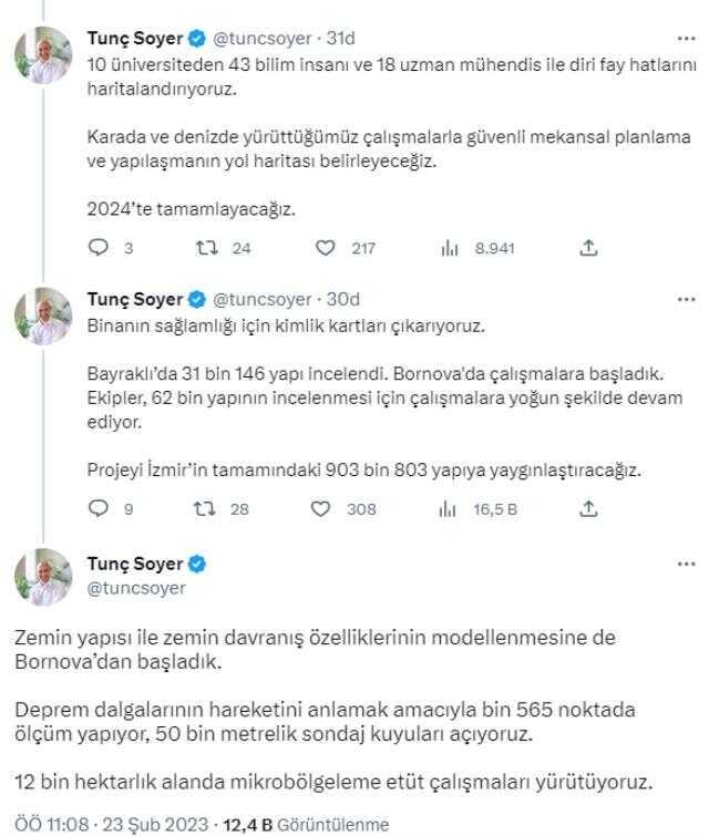 Naci Görür'den deprem uyarısı gelmişti! Tunç Soyer, İzmir'de yapılan hazırlıkları tek tek paylaştı