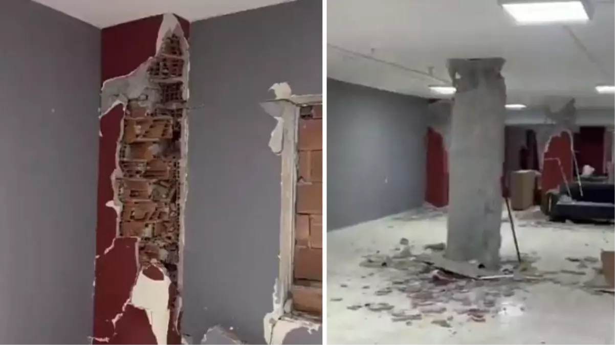 Oturduğu binanın temelini kontrol ederken gördükleri karşısında şok oldu! Kolonlar tuğladan yapılmış