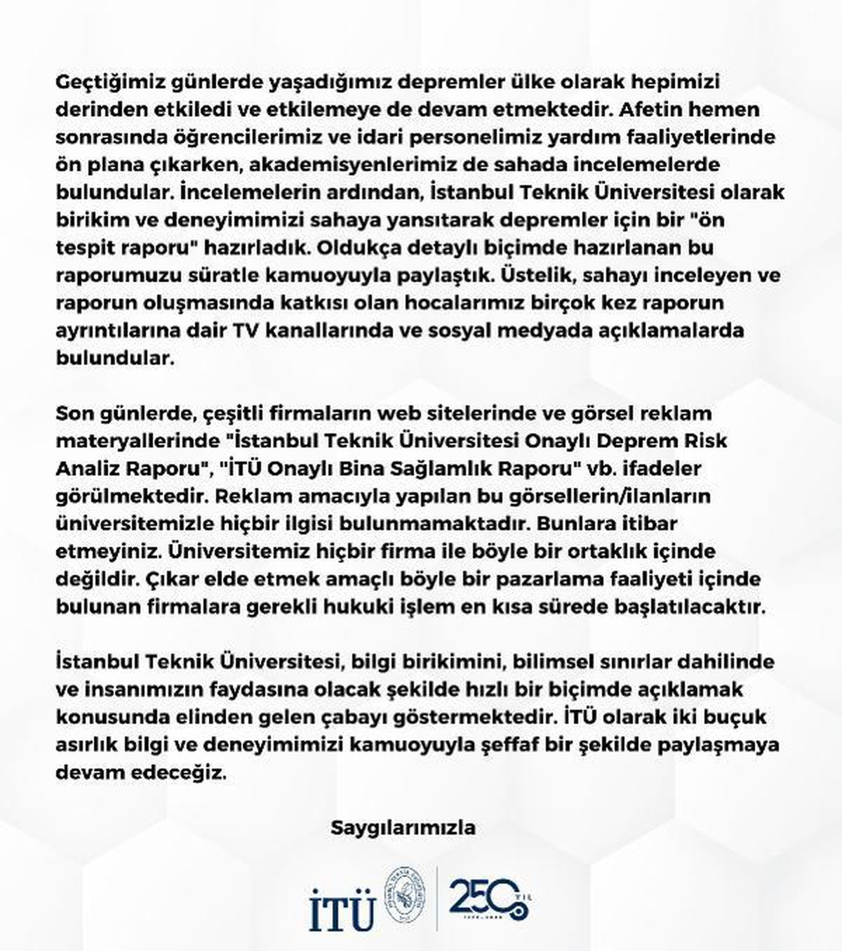 İTÜ\'den "Sağlamlık raporu" dolandırıcılığı uyarısı