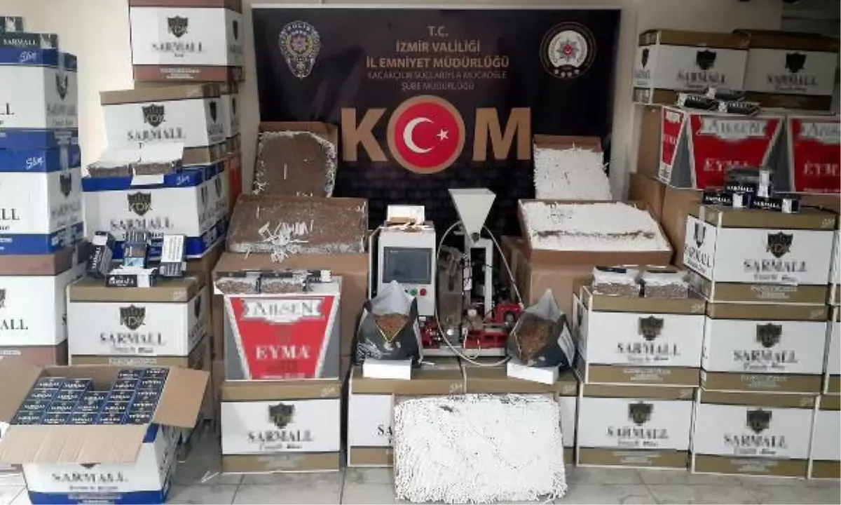 İzmir\'de gümrük kaçağı sigara ve makaron operasyonu