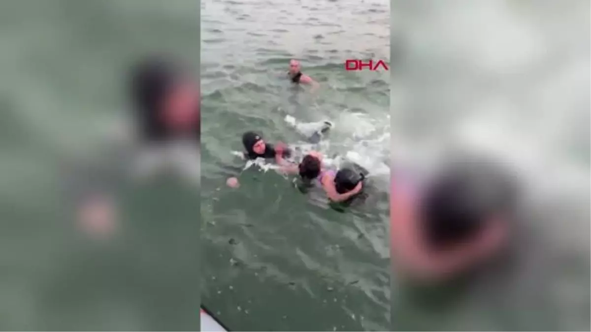 İSTANBUL-FATİH\'TE DENİZE BOĞULMA TEHLİKESİ GEÇİREN KADIN İTFAİYE KURTARDI