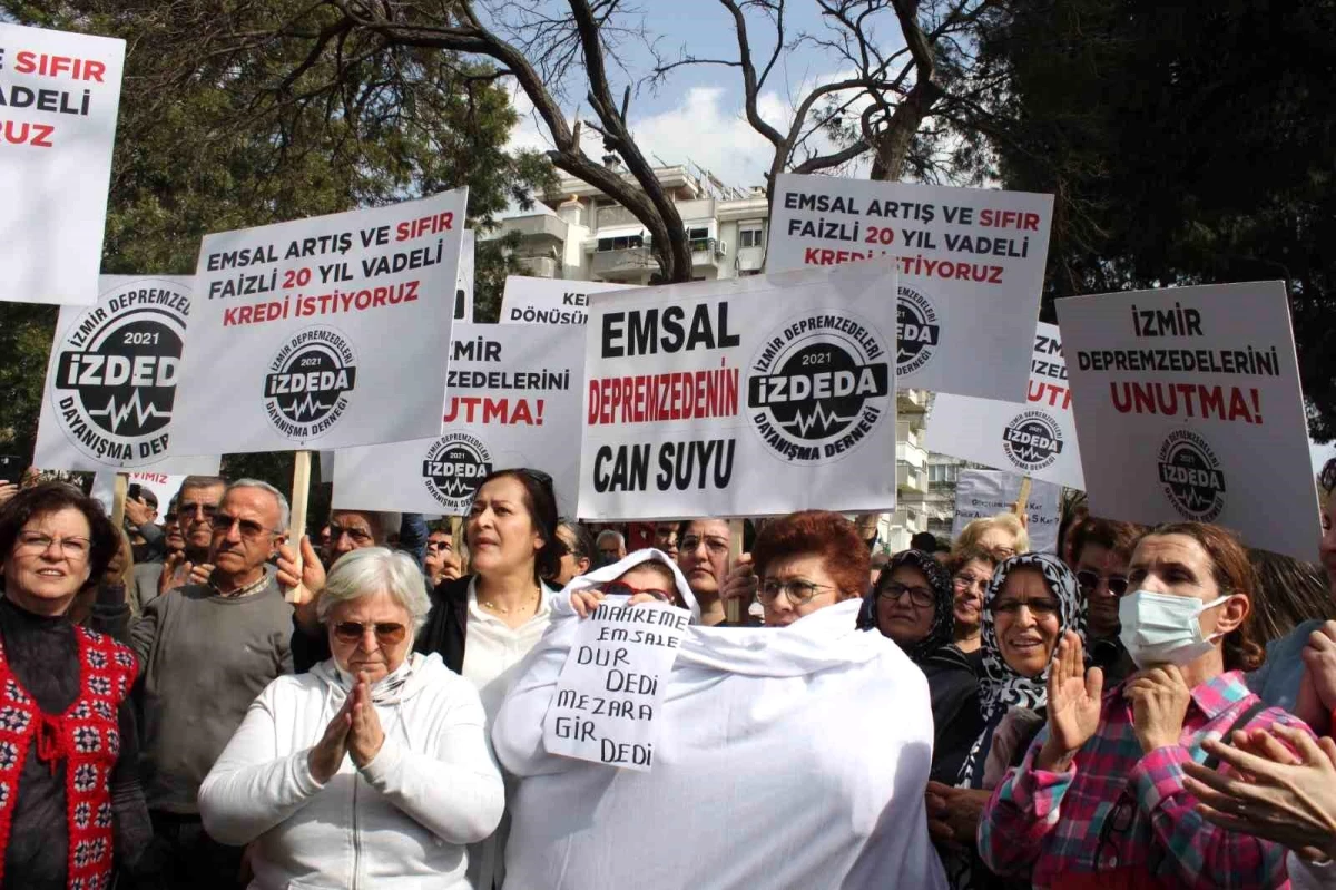 İzmirli depremzedelerden kefenli "emsal artışı kararı" tepkisi