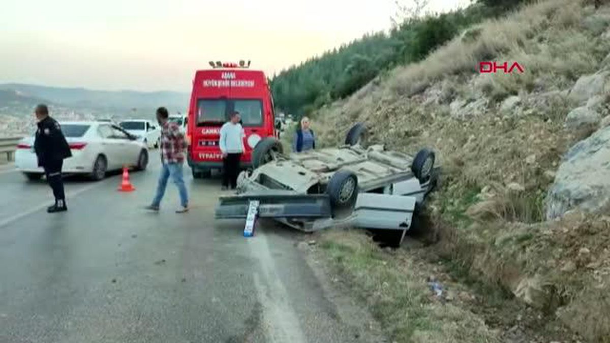 TAKLA ATAN OTOMOBİLDEN YARA ALMADAN KURTULDU