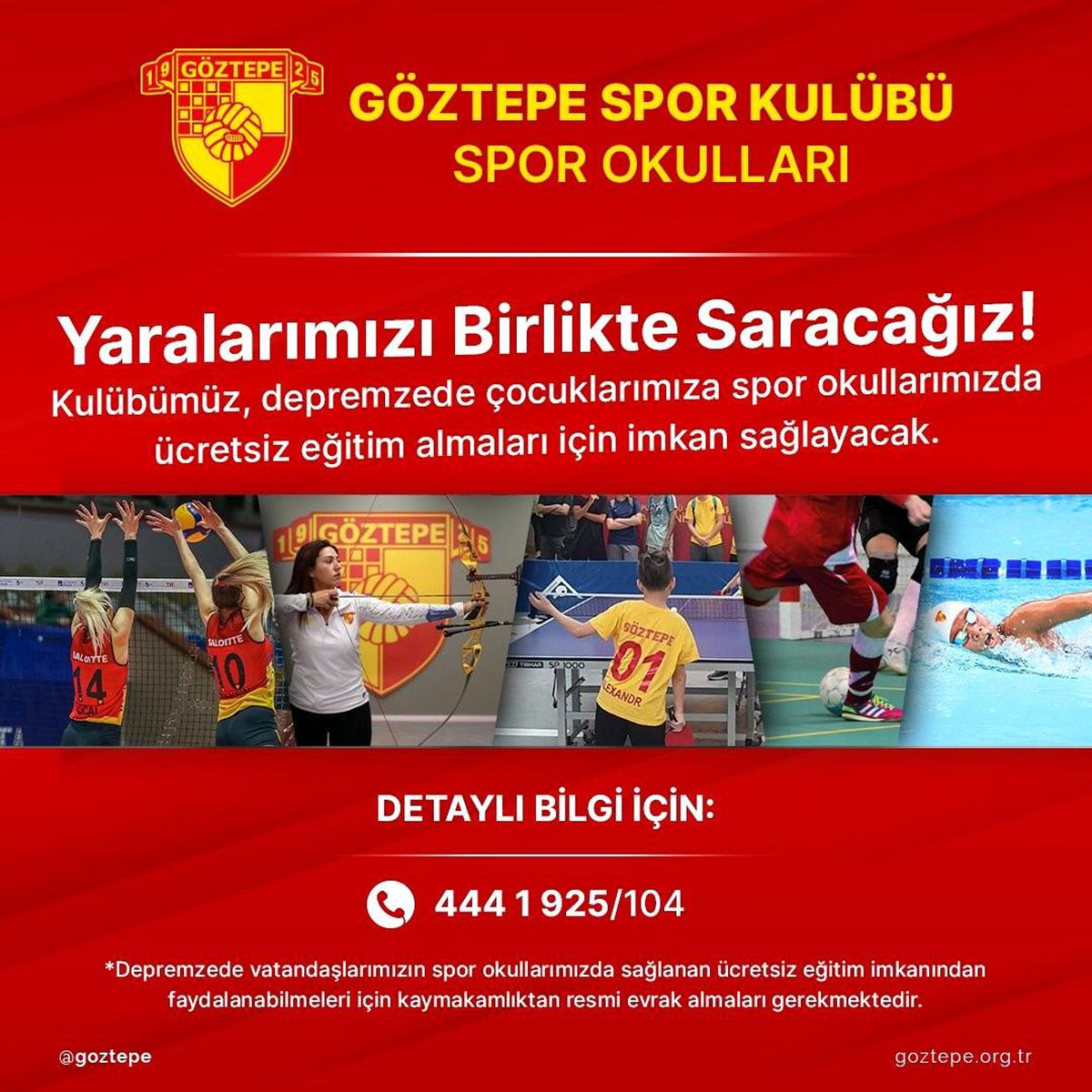 Göztepe\'den depremzede çocuklara ücretsiz eğitim
