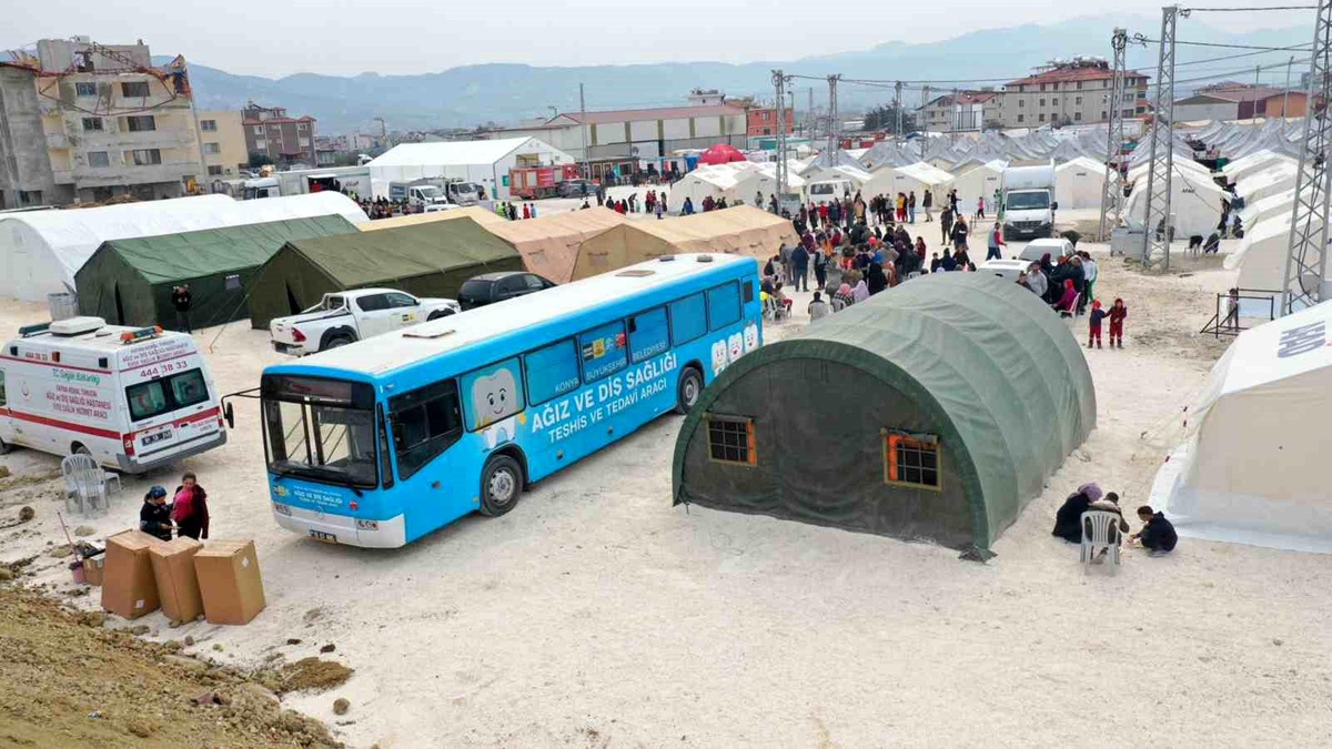 Konya Mobil Diş Aracı Hatay\'da hizmet vermeye başladı