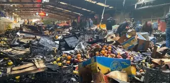Pazar yerinde korkutan yangın