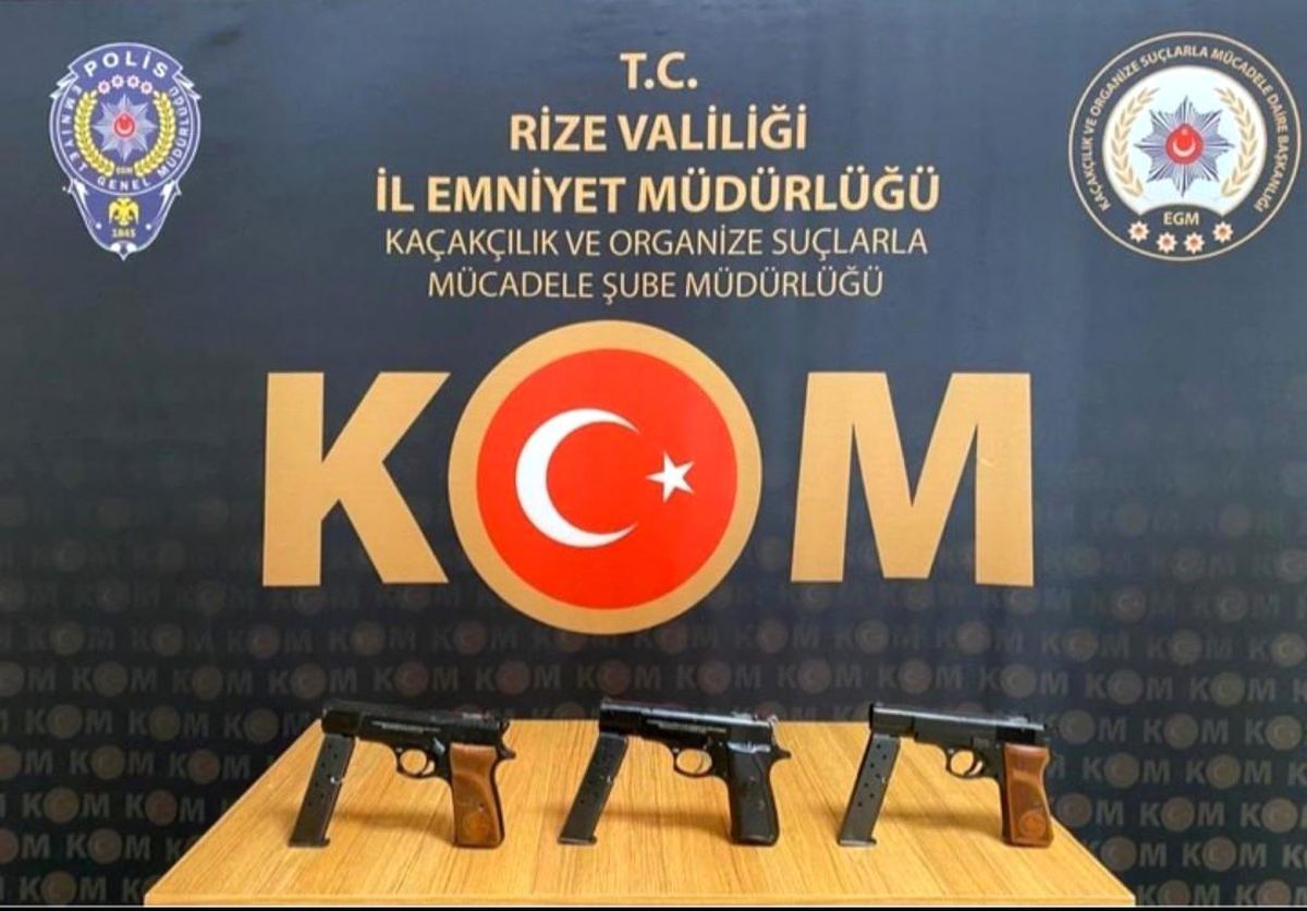 Rize\'de silah kaçakçılığı operasyonlarında 2 tutuklama