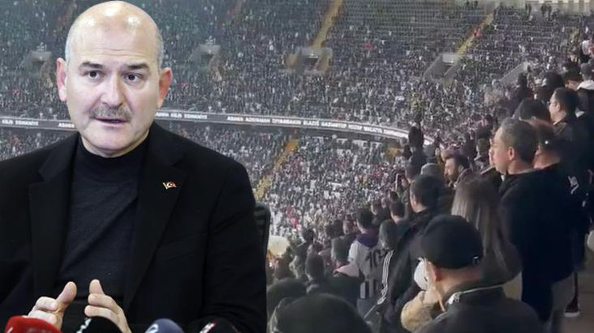 Bakan Soylu'dan stadyumda 'Hükümet istifa' sloganları atan taraftarlara hodri meydan