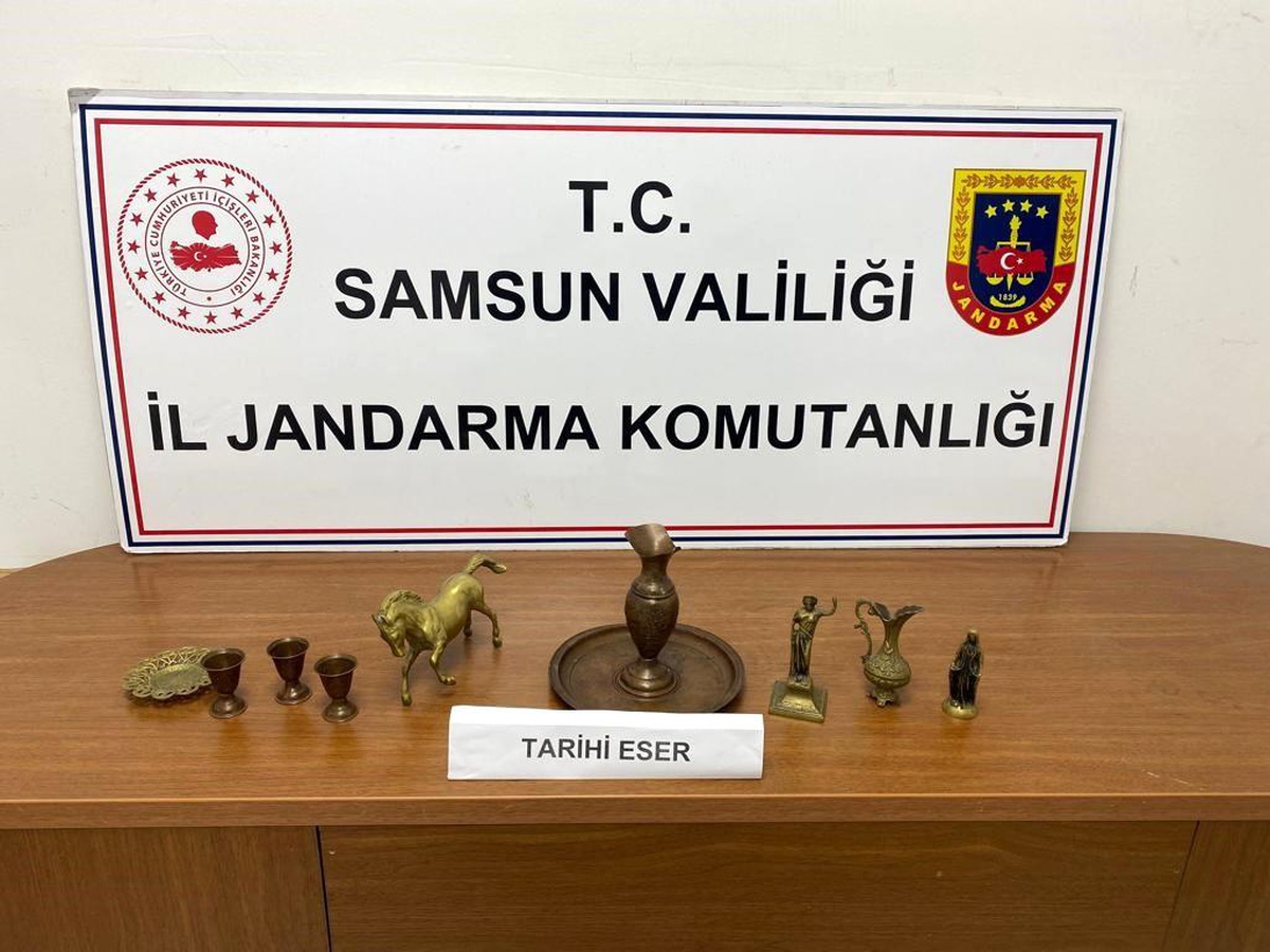 Diyarbakır\'dan Samsun\'a getirilen tarihi eserler ele geçirildi