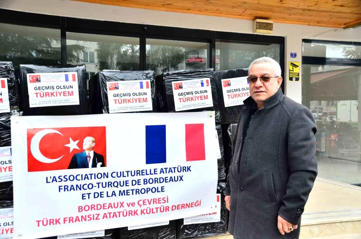 Fransa\'dan gelen gurbetçi, depremzedelere yardım gönderdi